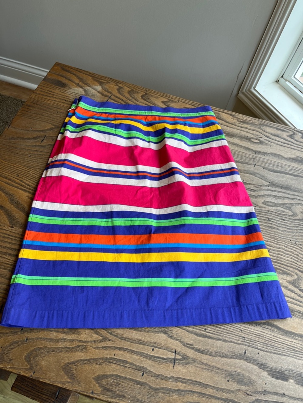Frances Valentine Striped Pencil Skirt - Pink, Blue & Multicolor cotton size 6-8 - Picture 5 of 9